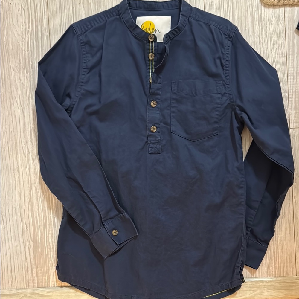 Boden Navy Blue Casual Button Henley Shirt